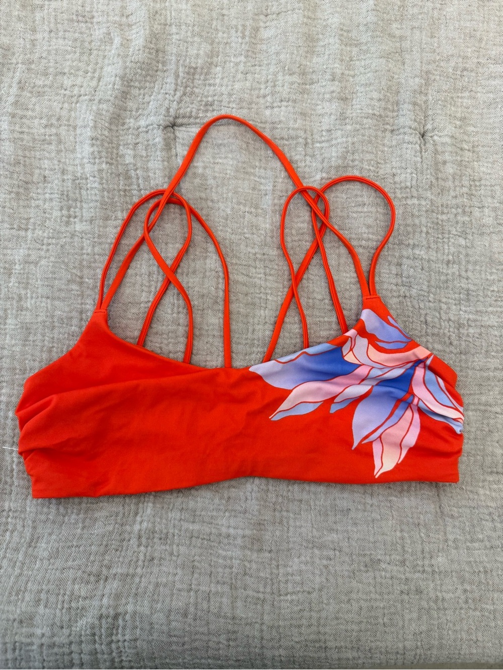 Athleta Bright Orange Strappy Swim Top